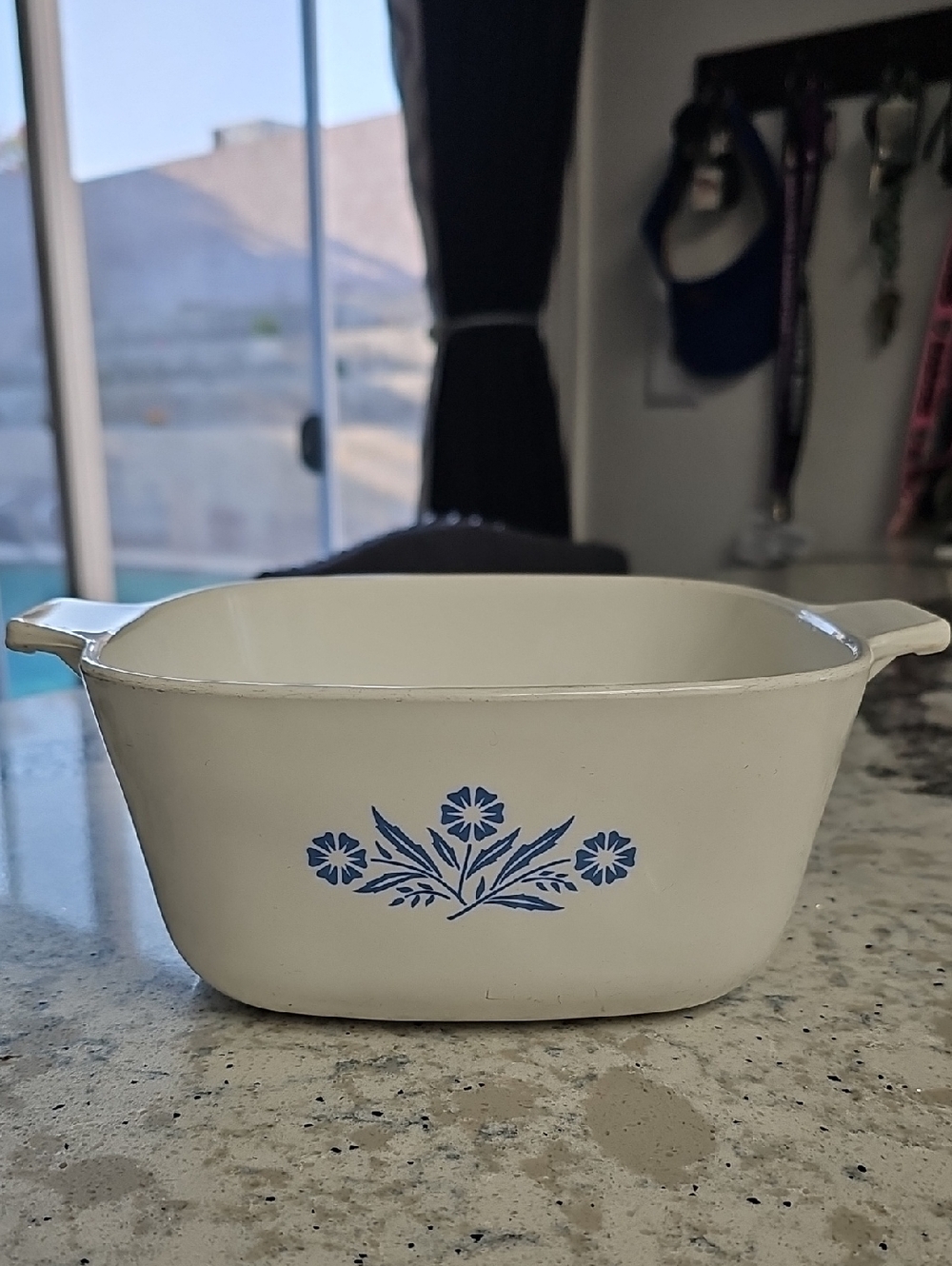Blue Cornflower Corningware White Pyroceram Embossed Dish